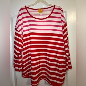 Ruby Rd. Red and White Striped Women's Scoop Neck Top